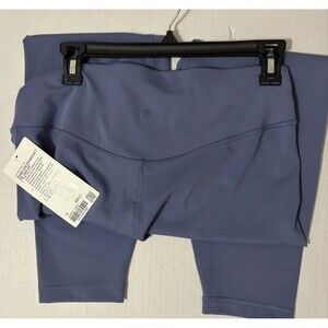 New NWT Lululemon Leggings 14 HR 25 Womens Washed Denim Blue Wunder Under Smooth